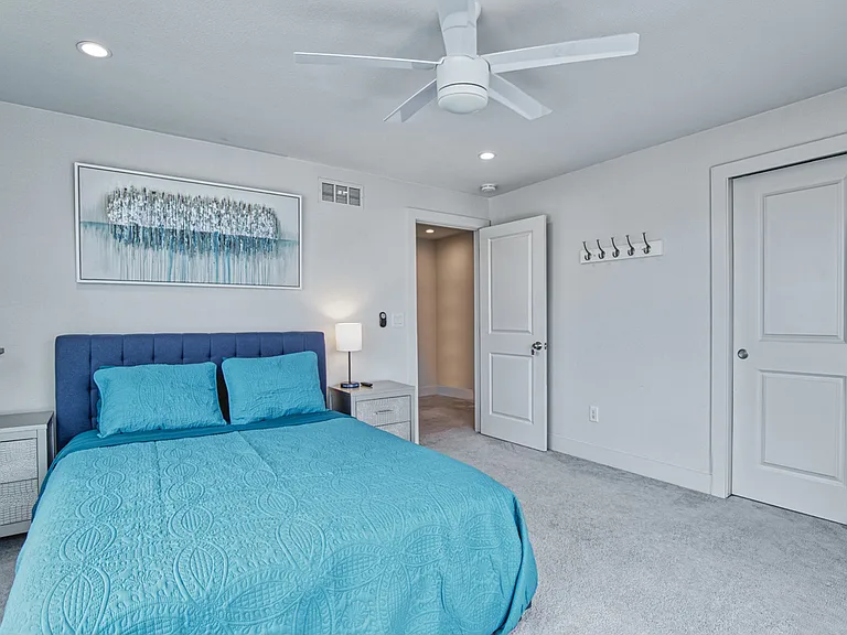 Upstairs bedroom with closet