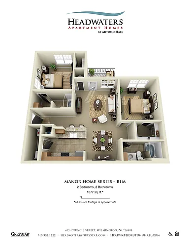 Floor plan 2 Bedroom 2 Bath