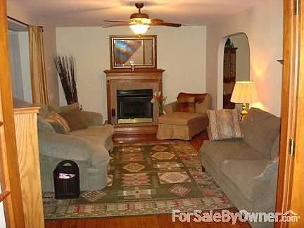 Living room with gas fireplace