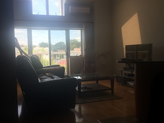 Living room with high ceilings
