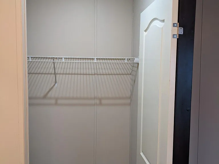 Primary suite closet next to bathroom
