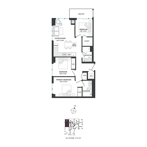 Floor plan C01 Three Bedroom