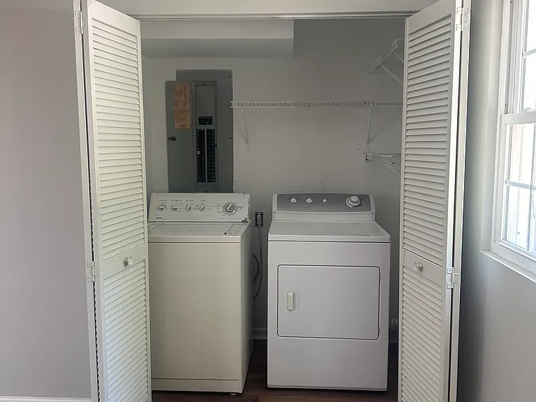 Finished garage with laundry hook-up -- note: tenant must supply their own washer/dryer