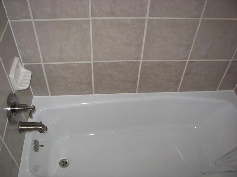2nd Bathroom, upstairs view of modern tub