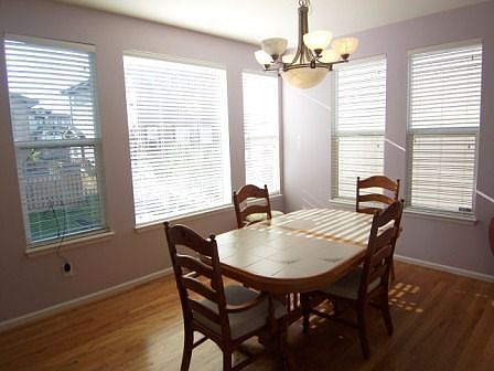 Well lit dining room