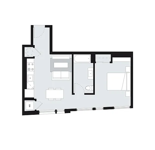 Floor plan One Bedroom Style M