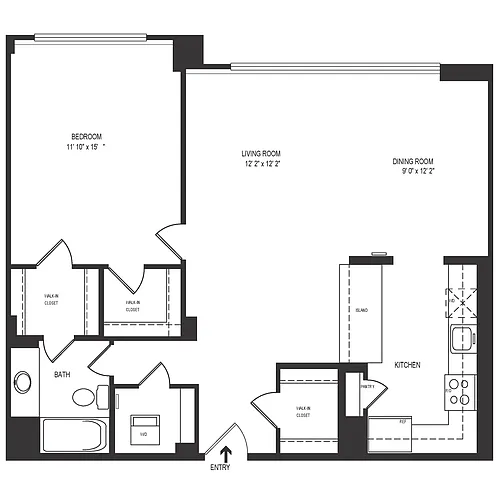 Floor plan 1 Bedroom 1 Bath 924 SF 11fr