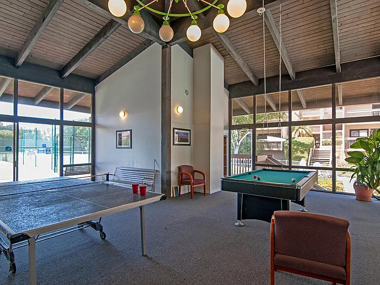 Ping pong and pool table in the game room