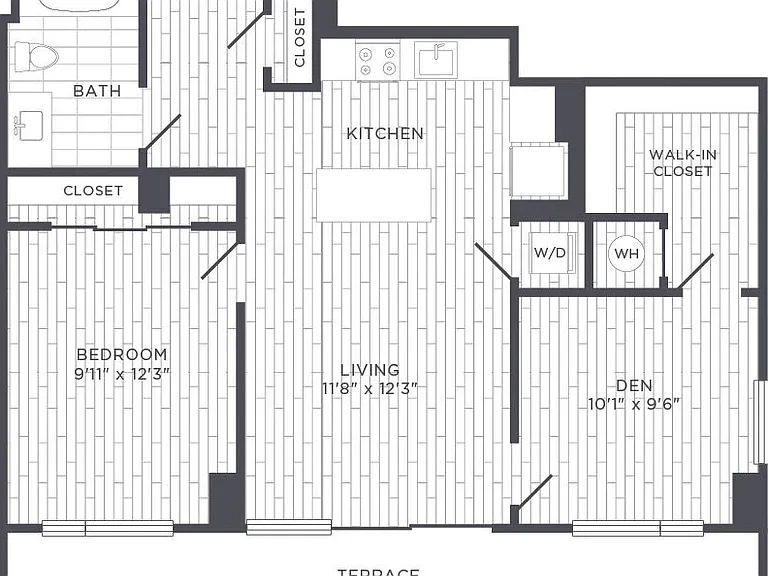 One Bedroom w/ Den floor plan Sonnet