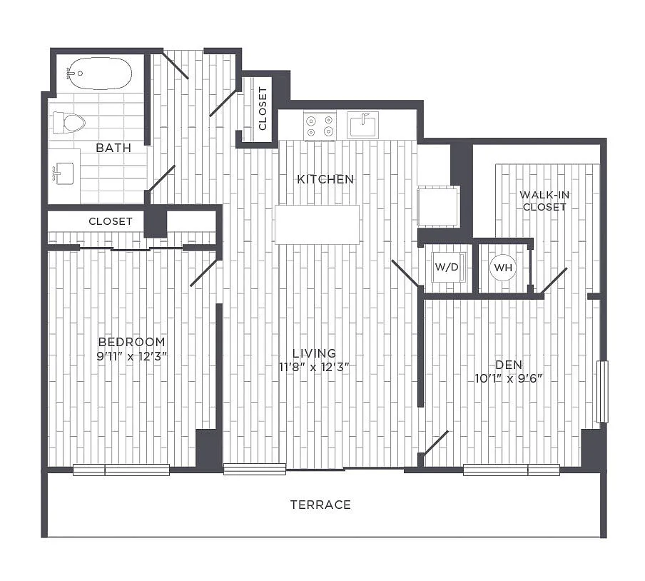 Floor plan One Bedroom w/ Den