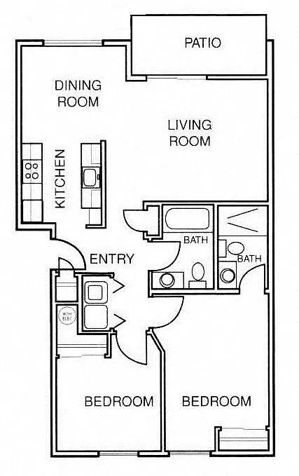 Floor plan 2 Bedroom, 2 Bath Standard