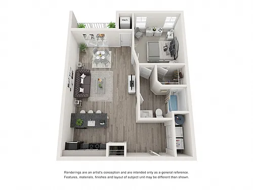 Floor plan 1 Bedroom A
