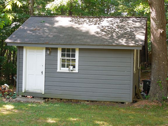 Smaller of 2 wired sheds