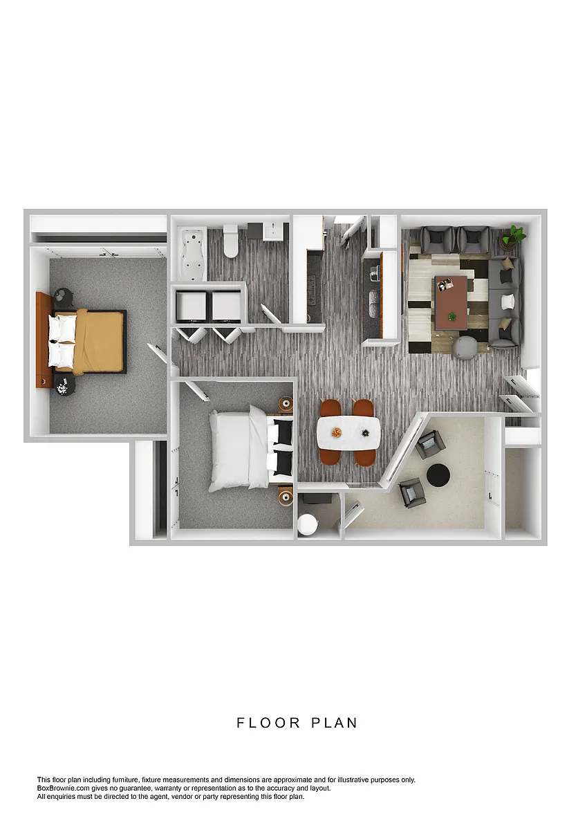 Floor plan 2 Bed 1 Bath