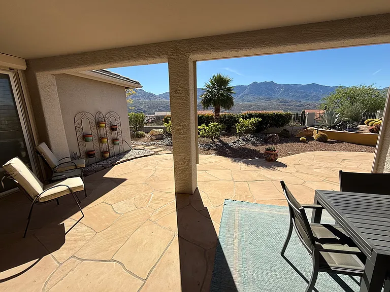 View of porch from living room