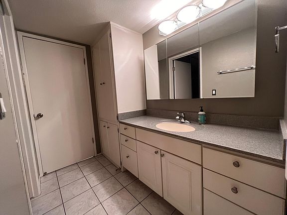 Bathroom - Mirrors with Storage, and Large Linen Closet - door in picture goes to hallway