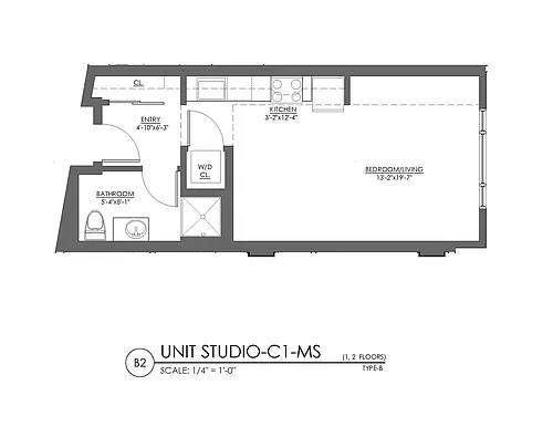Floor plan Studio - 459 sqft