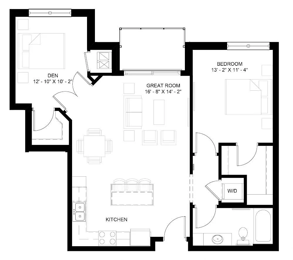Floor plan The Atlas with Den (B5)
