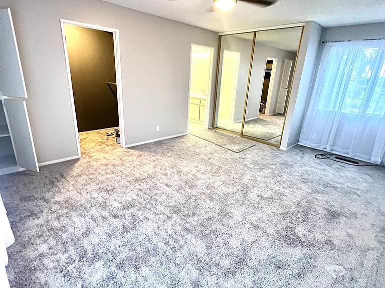 Primary Bedroom. 
Linen closet
Walk in closet and large wardrobe closet. 
New carpet and tile through second floor