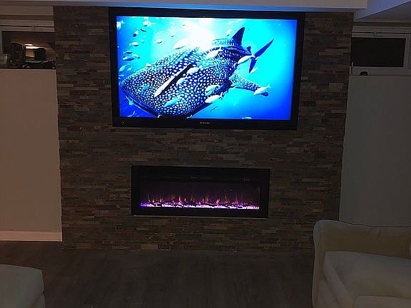Finished Basement Fireplace 