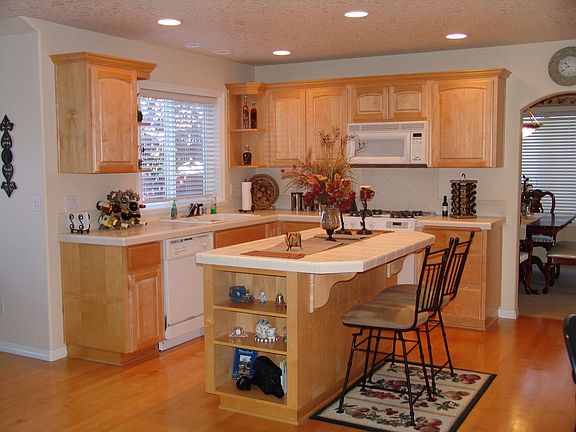 Spacious kitchen with island.