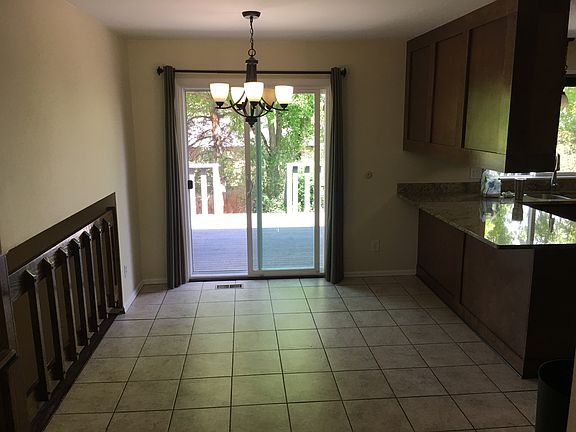 Dining room with tiled floor