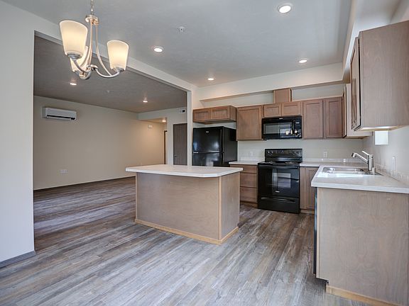 View from the dining nook - open kitchen with large living space