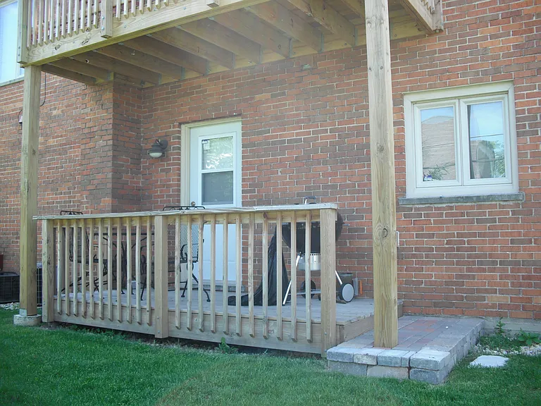 Rear entry off large deck.