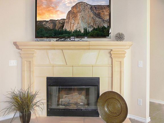 Beautiful Cast Stone Fireplace w/Gas logs