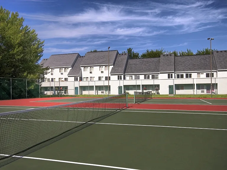 Two lighted tennis courts