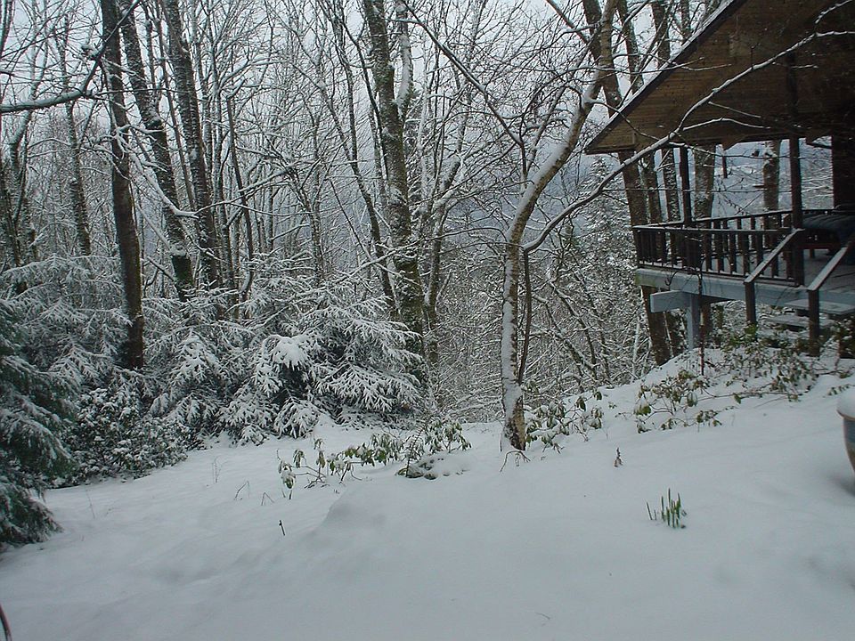 Deck with snow.