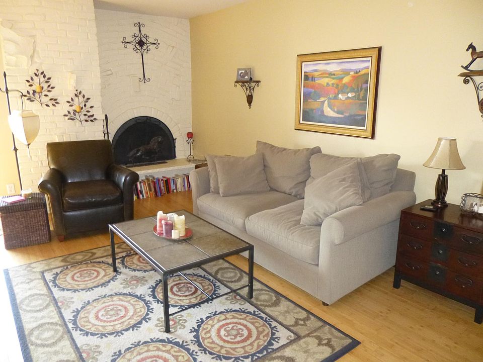 Living room with fireplace