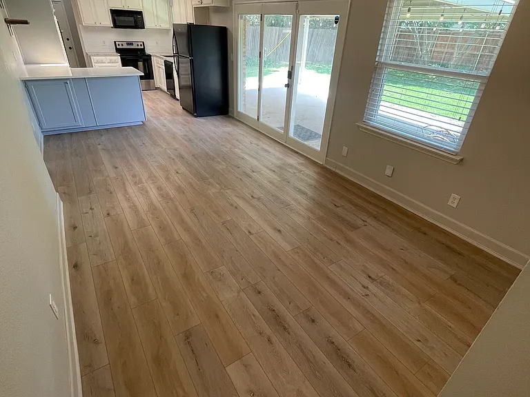 Dining area or office space with great views into the large backyard