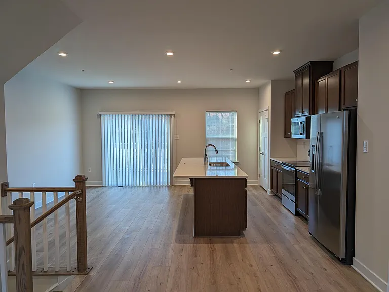 Kitchen, dining and deck