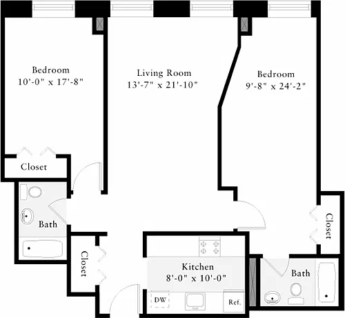 Floor plan The Lofts 2 Bedrooms V