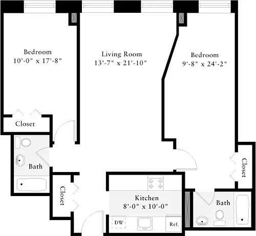 Floor plan The Lofts 2 Bedrooms V