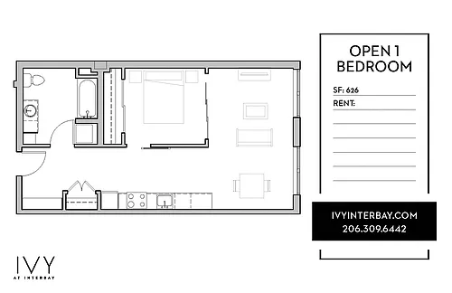 Floor plan Open One Bedroom