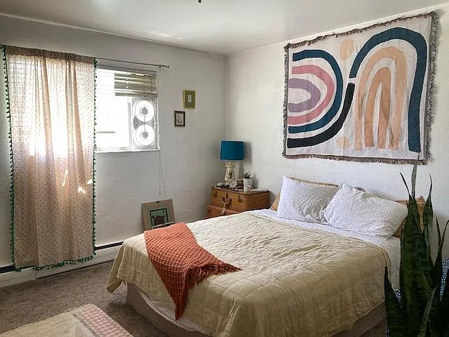 bedroom with west facing window