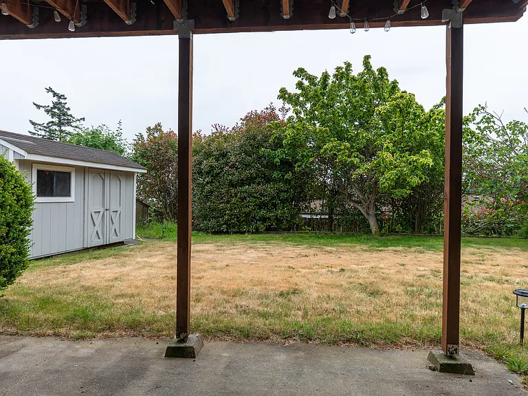 Back yard from walk out basement patio