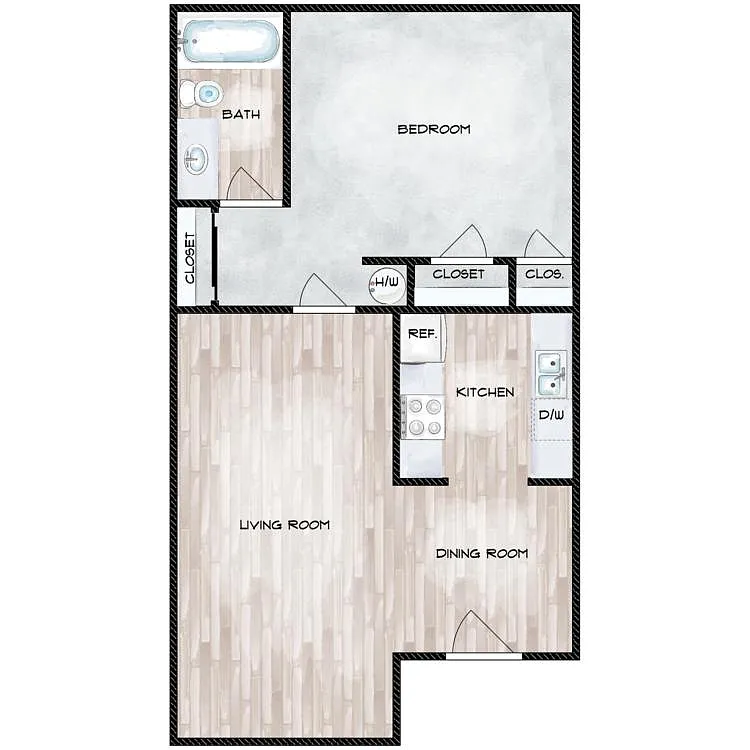 Floor plan 1 Bed 1 Bath