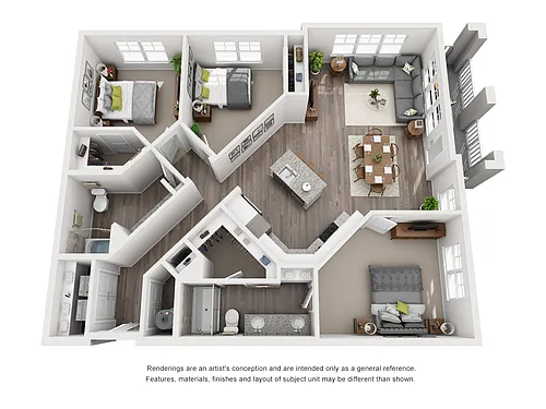 Floor plan C1 - Marcos - Three Bedroom, Two Bathroom