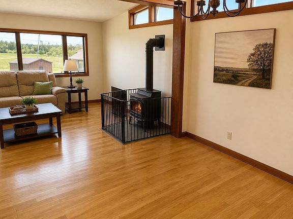 Dining Room looking to the Living Room and Bridge View