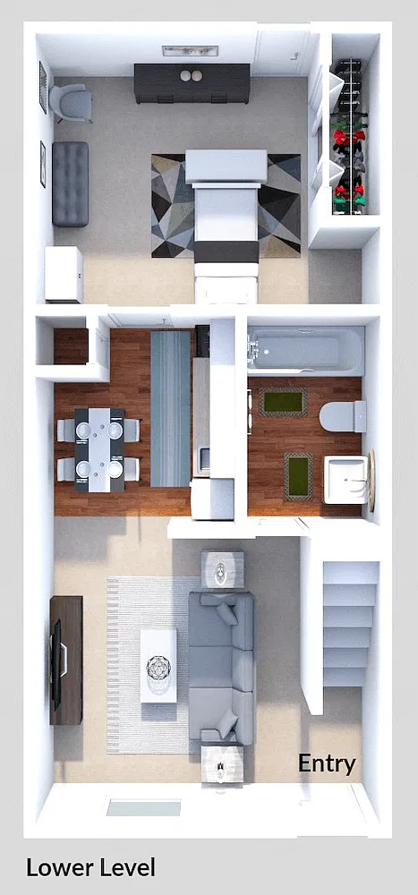 Floor plan Phase III - 2 Bed 2 Bath w Patio