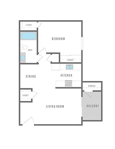 Floor plan 1 Bedroom 1 Bath