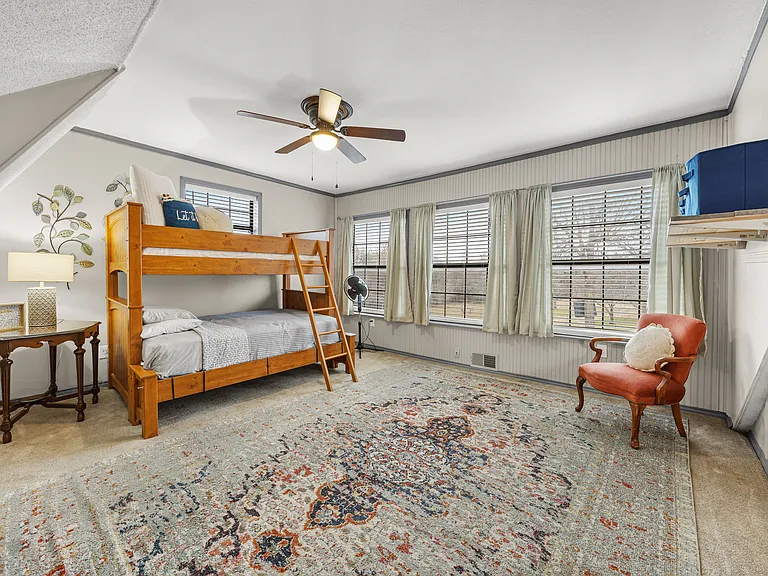 Large loft bedroom with twin over full size bed