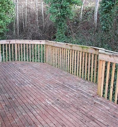 Private and large deck in the back of the home. 