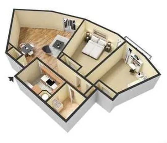 Floor plan 2 Bedroom 1 Bathroom