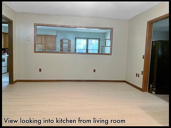 View of kitchen from living room