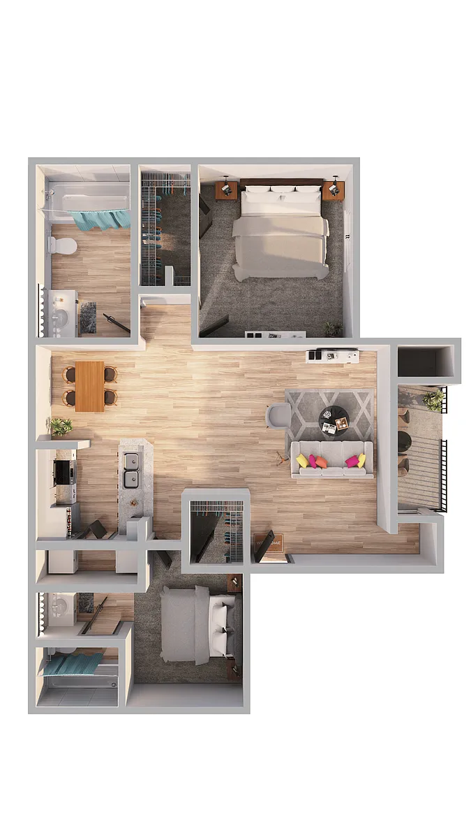 Floor plan 2 Bed 2 Bath