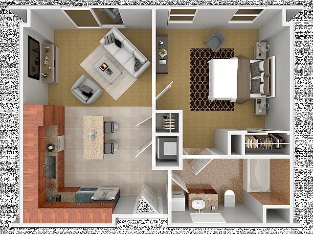Floor plan 1 Bedroom 1 Bathroom